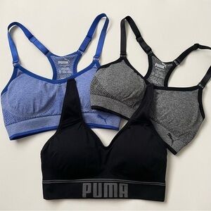 Puma 3 Pack Bundle Set Sports Bra Gym Workout Size Small
